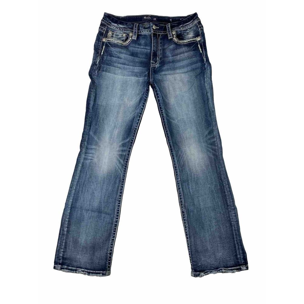Miss Me Curvy Bootcut Jeans Women's Medium Wash Mid Rise Blue Size 32